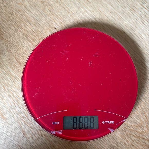 Red Digital Kitchen Food Scale 11lbs Capacity - Picture 2 of 4